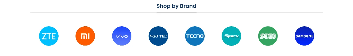 Shop by brand section on Alltech showing a selection of technology brand logos