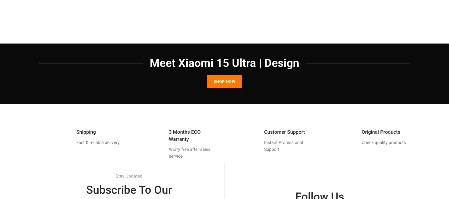 Store locator, product authentication, and order tracking information on the Corecart homepage